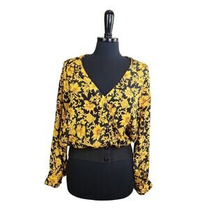 Vintage Collections By Josephine Blouse Top Blouson Black Gold 80s 90s